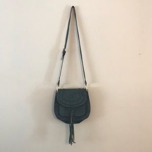 FrancoSarto blue crossbody purse w.tassels